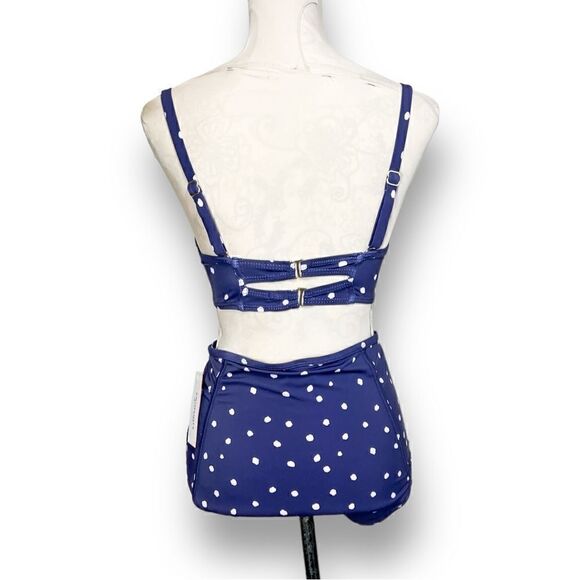 Swimsuits For All High Waisted Balconette Two-Piece Swimsuit in Purple Polkadot - Picture 2 of 7